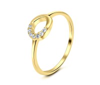 CZ Gold Plated Silver Rings NSR-1064-GP